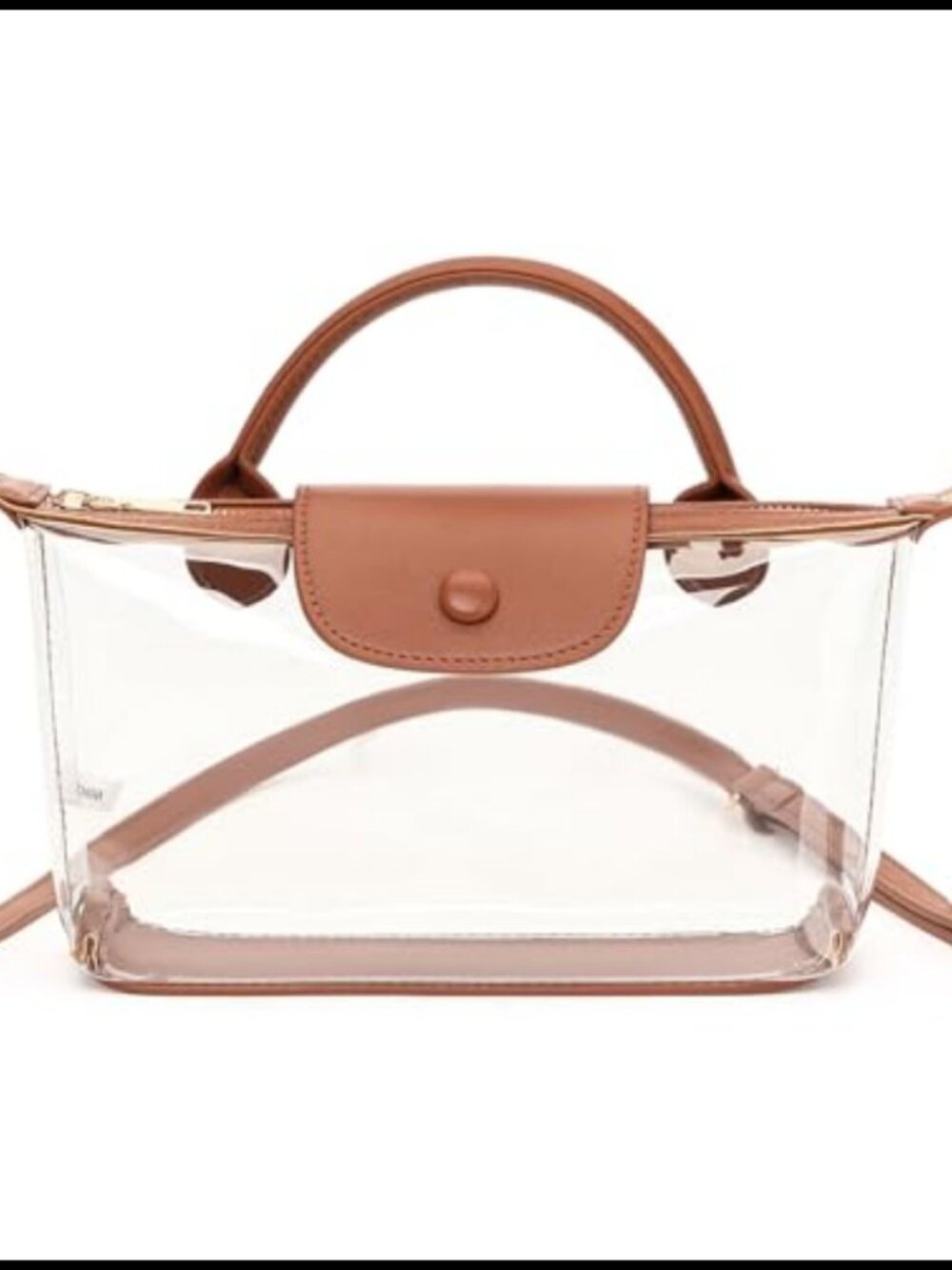 Clear Crossbody Bag Stadium Approved Waterproof PVC Vegan Leather Purse